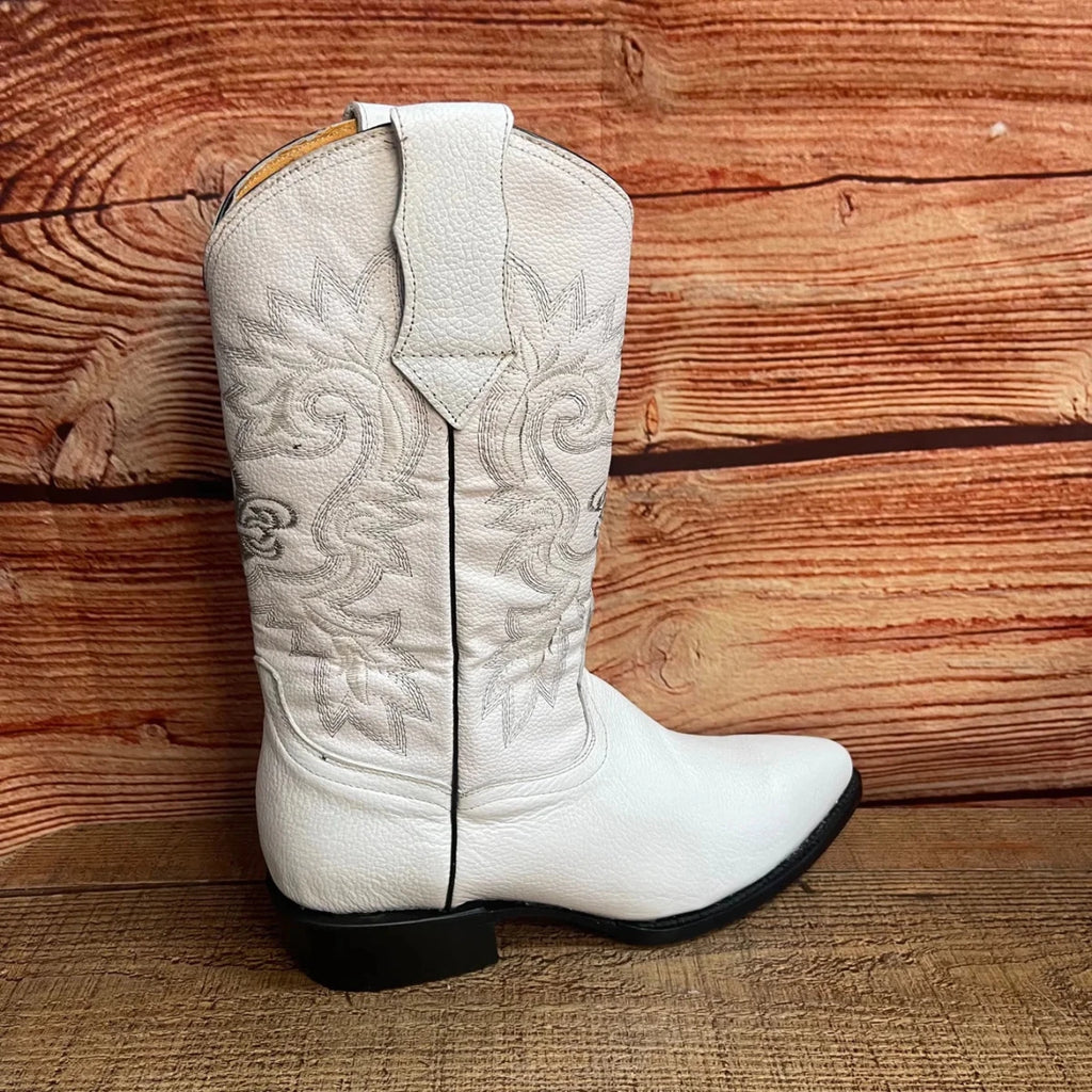 Men's Western Cowboy Genuine Leather Pointed Toe Boots Est. 099 White - OriginalWestern.com