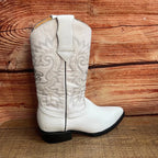 Men's Western Cowboy Genuine Leather Pointed Toe Boots Est. 099 White - OriginalWestern.com