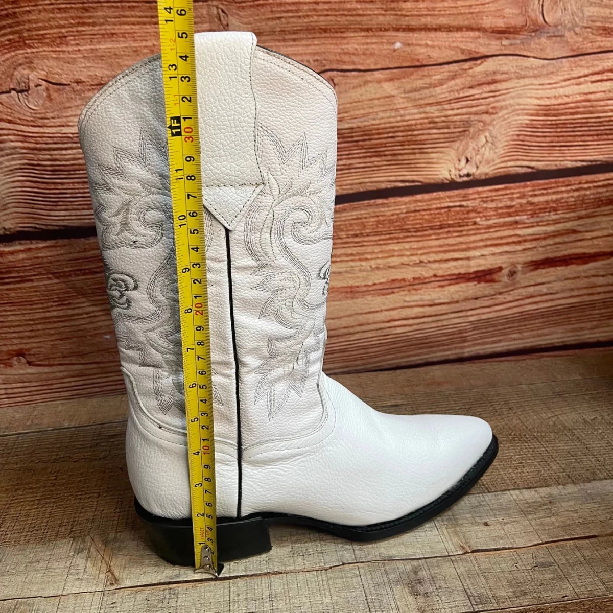 Men's Western Cowboy Genuine Leather Pointed Toe Boots Est. 099 White - OriginalWestern.com