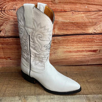 Men's Western Cowboy Genuine Leather Pointed Toe Boots Est. 099 White - OriginalWestern.com