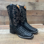Men's Western Cowboy Genuine Leather with Crocodile Loin Print Est. 720 Black - OriginalWestern.com