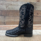 Men's Western Cowboy Genuine Leather with Crocodile Loin Print Est. 720 Black - OriginalWestern.com