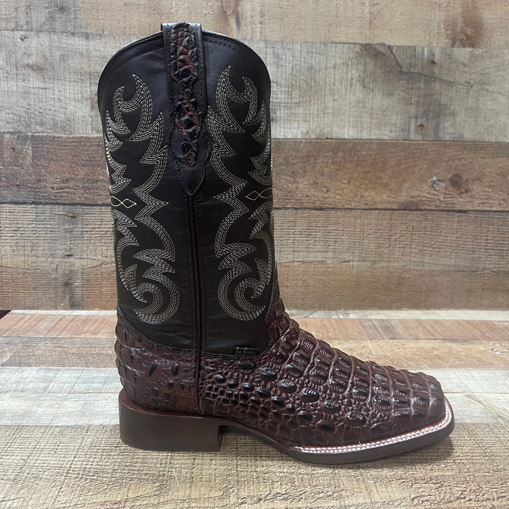 Men's Western Cowboy Genuine Leather with Crocodile Loin Print Est. 720 Brown - OriginalWestern.com