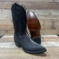 Men's Western Cowboy Genuine Pointed Toe Boots Stingray Est. 099 Black - OriginalWestern.com