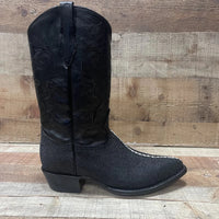 Men's Western Cowboy Genuine Pointed Toe Boots Stingray Est. 099 Black - OriginalWestern.com