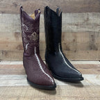 Men's Western Cowboy Genuine Pointed Toe Boots Stingray Est. 099 Wine - OriginalWestern.com