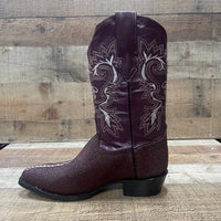 Men's Western Cowboy Genuine Pointed Toe Boots Stingray Est. 099 Wine - OriginalWestern.com