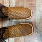 Men's Western Cowboy Hand Woven Square Toe Boots Petatillo Est.692 Sand - OriginalWestern.com