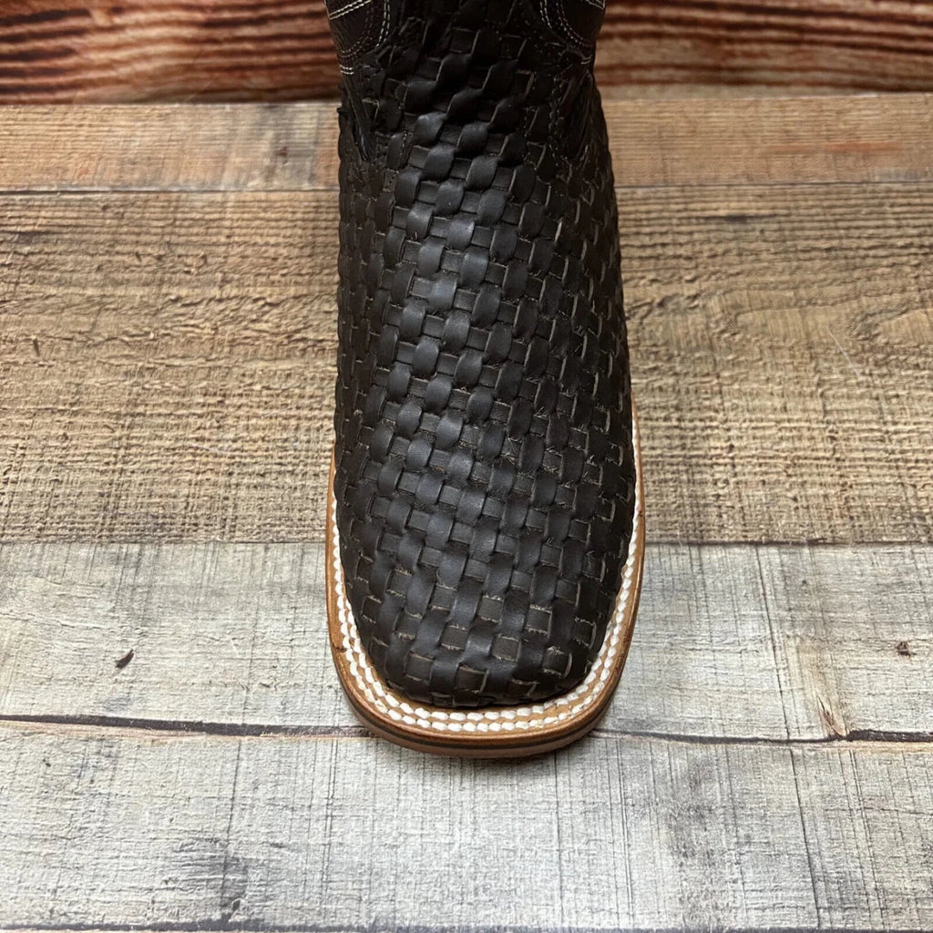 Men's Western Cowboy Hand Woven Square Toe Boots Petatillo Est.692 Tobacco - OriginalWestern.com