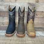 Men's Western Cowboy Hand Woven Square Toe Boots Petatillo Est.692 Tobacco - OriginalWestern.com