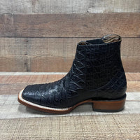 Men's Western Cowboy Jumbo Phyton Print Genuine Cowhide Leather Ankle Boot Est. 389 Black - OriginalWestern.com
