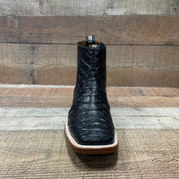 Men's Western Cowboy Jumbo Phyton Print Genuine Cowhide Leather Ankle Boot Est. 389 Black - OriginalWestern.com