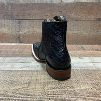 Men's Western Cowboy Jumbo Phyton Print Genuine Cowhide Leather Ankle Boot Est. 389 Black - OriginalWestern.com