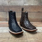 Men's Western Cowboy Jumbo Phyton Print Genuine Cowhide Leather Ankle Boot Est. 389 Brown - OriginalWestern.com