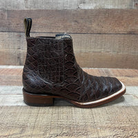 Men's Western Cowboy Jumbo Phyton Print Genuine Cowhide Leather Ankle Boot Est. 389 Brown - OriginalWestern.com