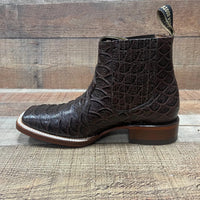 Men's Western Cowboy Jumbo Phyton Print Genuine Cowhide Leather Ankle Boot Est. 389 Brown - OriginalWestern.com