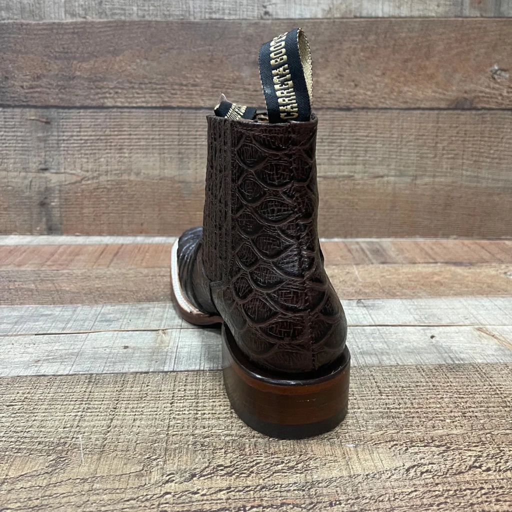 Men's Western Cowboy Jumbo Phyton Print Genuine Cowhide Leather Ankle Boot Est. 389 Brown - OriginalWestern.com
