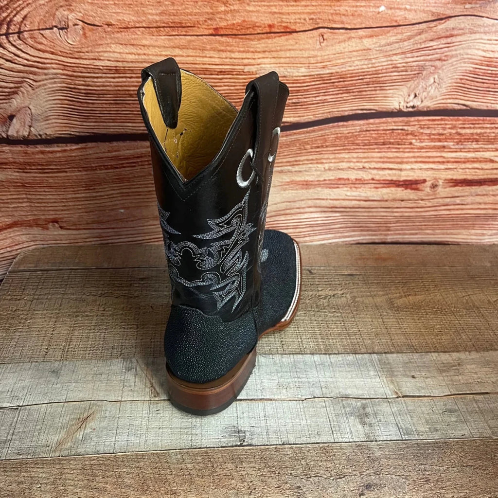 Men's Western Cowboy Leather Sting–Ray Print Square Toe Boot Est. 722 - OriginalWestern.com