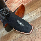 Men's Western Cowboy Leather Sting–Ray Print Square Toe Boot Est. 722 - OriginalWestern.com