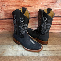 Men's Western Cowboy Leather Sting–Ray Print Square Toe Boot Est. 722 - OriginalWestern.com