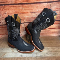 Men's Western Cowboy Leather Sting–Ray Print Square Toe Boot Est. 722 - OriginalWestern.com