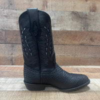 Men's Western Cowboy Pointy Boot Genuine Leather with Phyton Print Est. 096 Black - OriginalWestern.com
