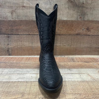 Men's Western Cowboy Pointy Boot Genuine Leather with Phyton Print Est. 096 Black - OriginalWestern.com