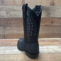 Men's Western Cowboy Pointy Boot Genuine Leather with Phyton Print Est. 096 Black - OriginalWestern.com