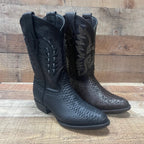 Men's Western Cowboy Pointy Boot Genuine Leather with Phyton Print Est. 096 Brown - OriginalWestern.com