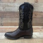 Men's Western Cowboy Pointy Boot Genuine Leather with Phyton Print Est. 096 Brown - OriginalWestern.com