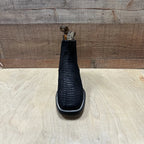 Men's Western Cowboy Python Print Genuine Cowhide Leather Ankle Boot Est. 715 Black - OriginalWestern.com