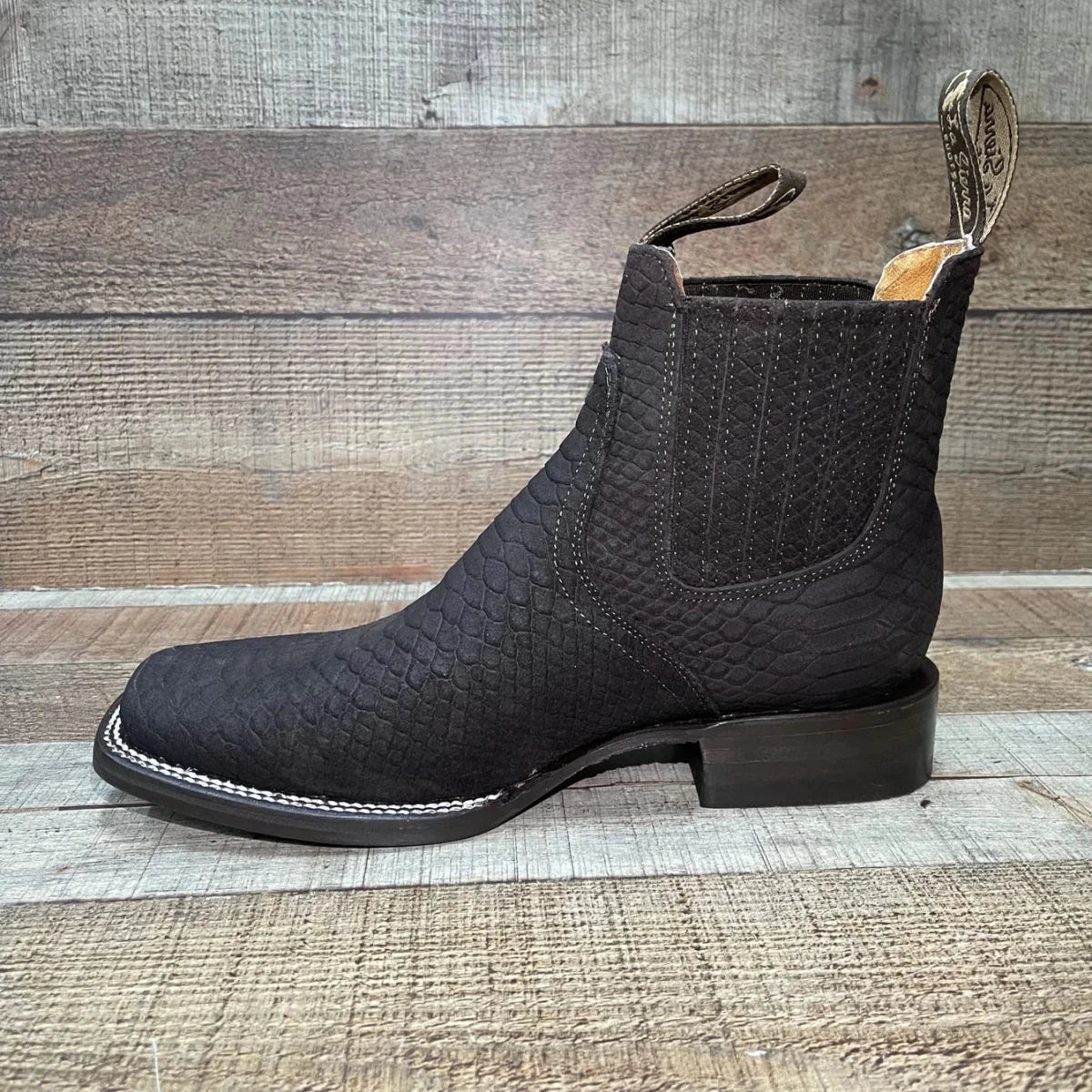 Men's Western Cowboy Python Print Genuine Cowhide Leather Ankle Boot Est. 715 Bown - OriginalWestern.com