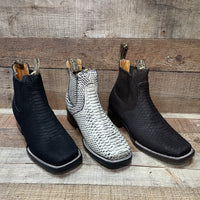 Men's Western Cowboy Python Print Genuine Cowhide Leather Ankle Boot Est. 715 Natural - OriginalWestern.com