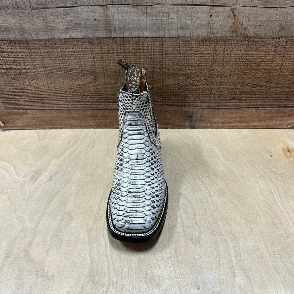 Men's Western Cowboy Python Print Genuine Cowhide Leather Ankle Boot Est. 715 Natural - OriginalWestern.com