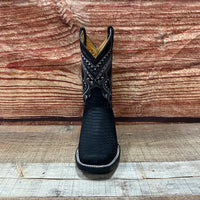 Men's Western Cowboy Python Print Genuine Cowhide Leather Boots Est. 695 Black - OriginalWestern.com
