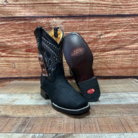 Men's Western Cowboy Python Print Genuine Cowhide Leather Boots Est. 695 Black - OriginalWestern.com