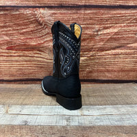 Men's Western Cowboy Python Print Genuine Cowhide Leather Boots Est. 695 Black - OriginalWestern.com