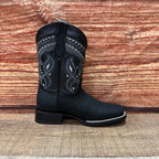 Men's Western Cowboy Python Print Genuine Cowhide Leather Boots Est. 695 Black - OriginalWestern.com