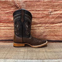 Men's Western Cowboy Python Print Genuine Cowhide Leather Boots Est. 695 Honey - OriginalWestern.com