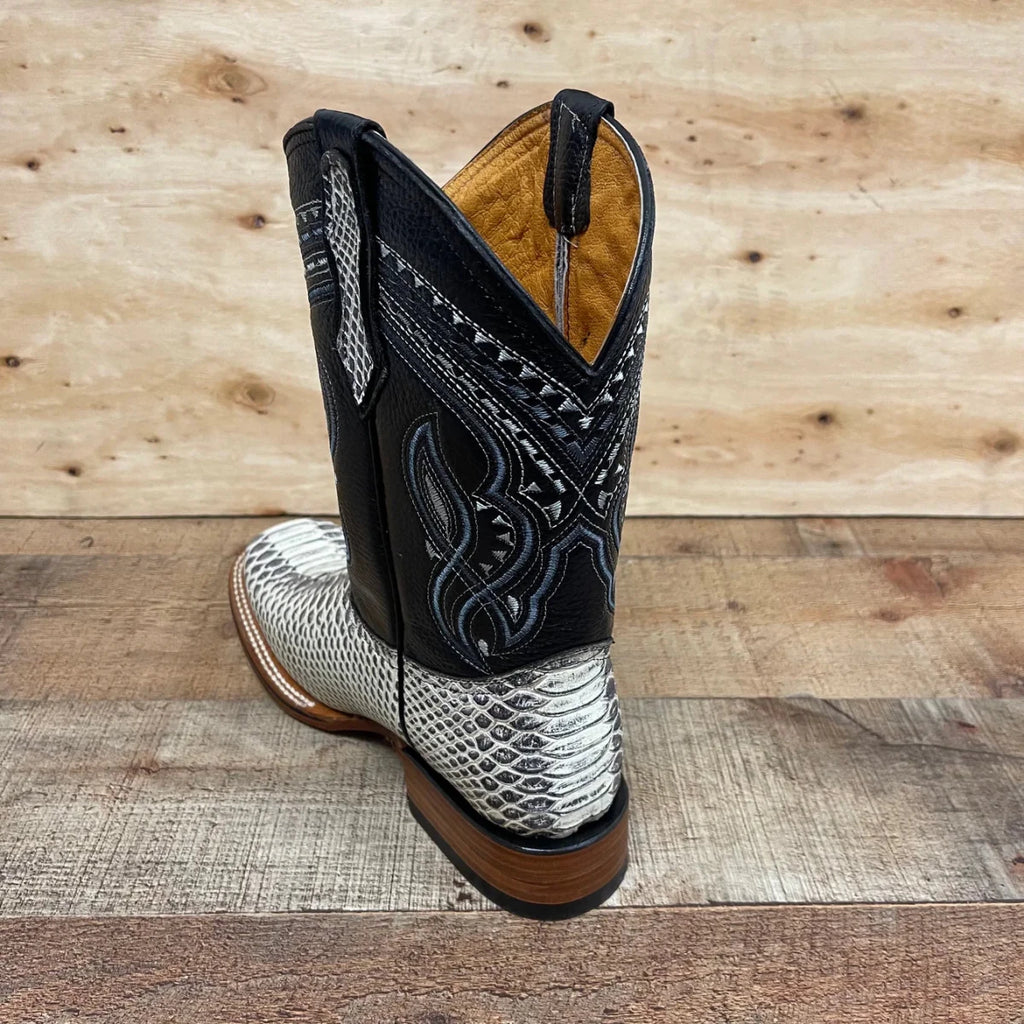 Men's Western Cowboy Python Print Genuine Cowhide Leather Boots Est. 695 Natural - OriginalWestern.com