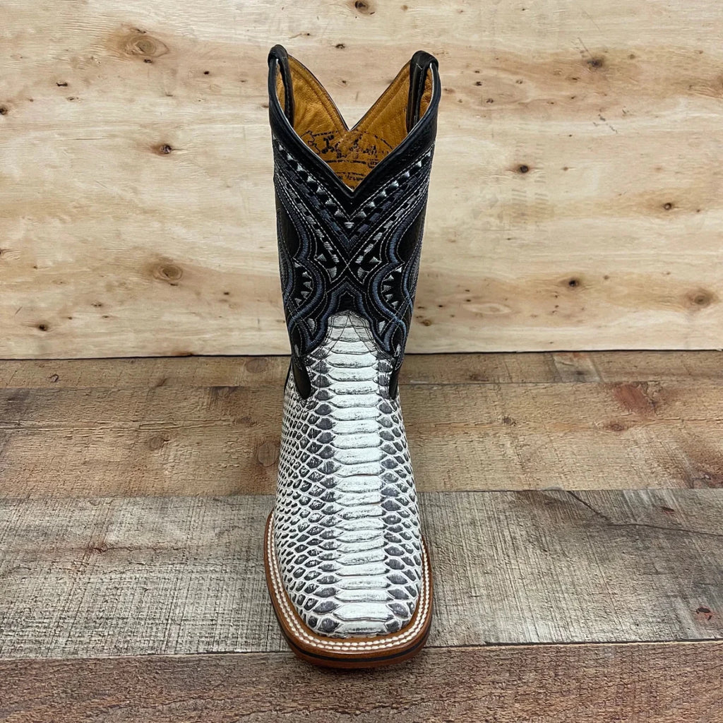 Men's Western Cowboy Python Print Genuine Cowhide Leather Boots Est. 695 Natural - OriginalWestern.com