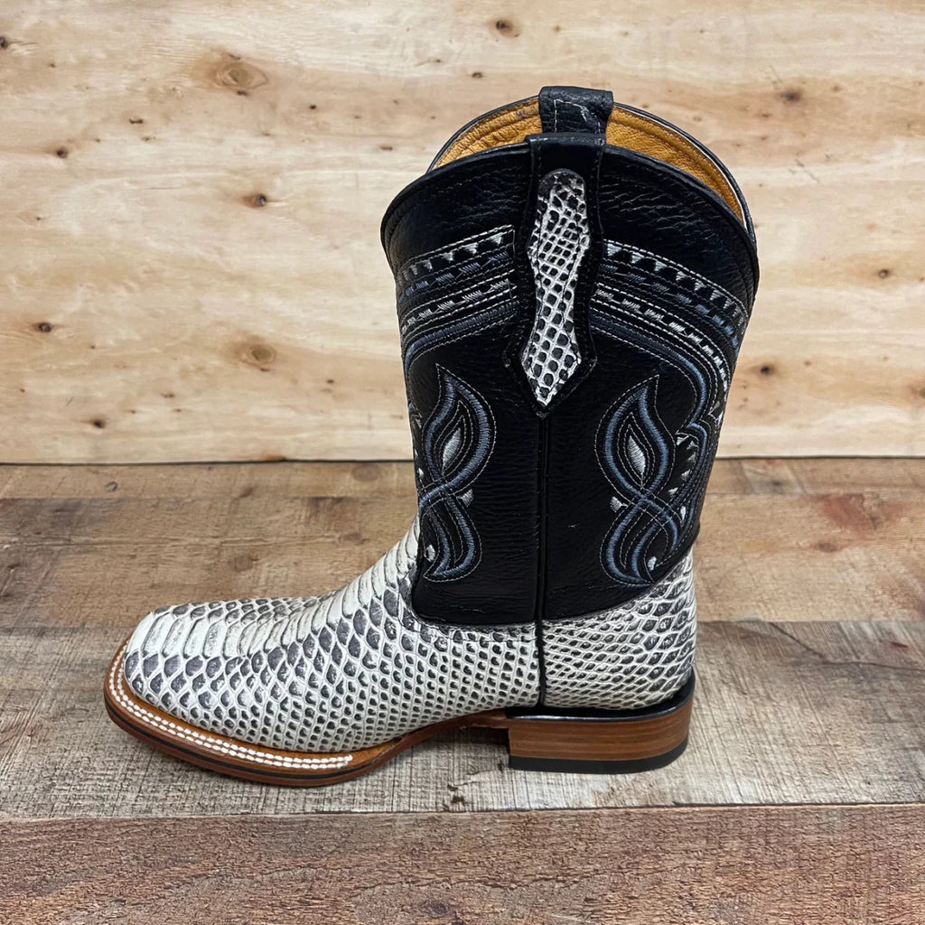 Men's Western Cowboy Python Print Genuine Cowhide Leather Boots Est. 695 Natural - OriginalWestern.com