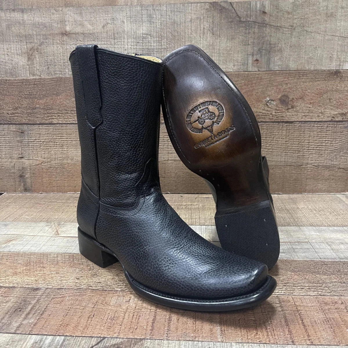 Men's Western Cowboy Side Zipper Genuine Leather American Deer - OriginalWestern.com