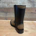 Men's Western Cowboy Side Zipper Genuine Leather with Handwoven Petatillo Style Dubai Toe Boots Est. 272 Tang - OriginalWestern.com