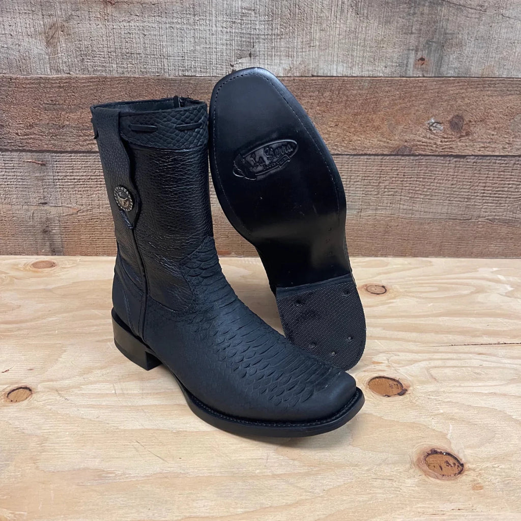 Men's Western Cowboy Side Zipper Genuine Leather with Phyton Print Dubai Toe Boots Est. 265 - OriginalWestern.com