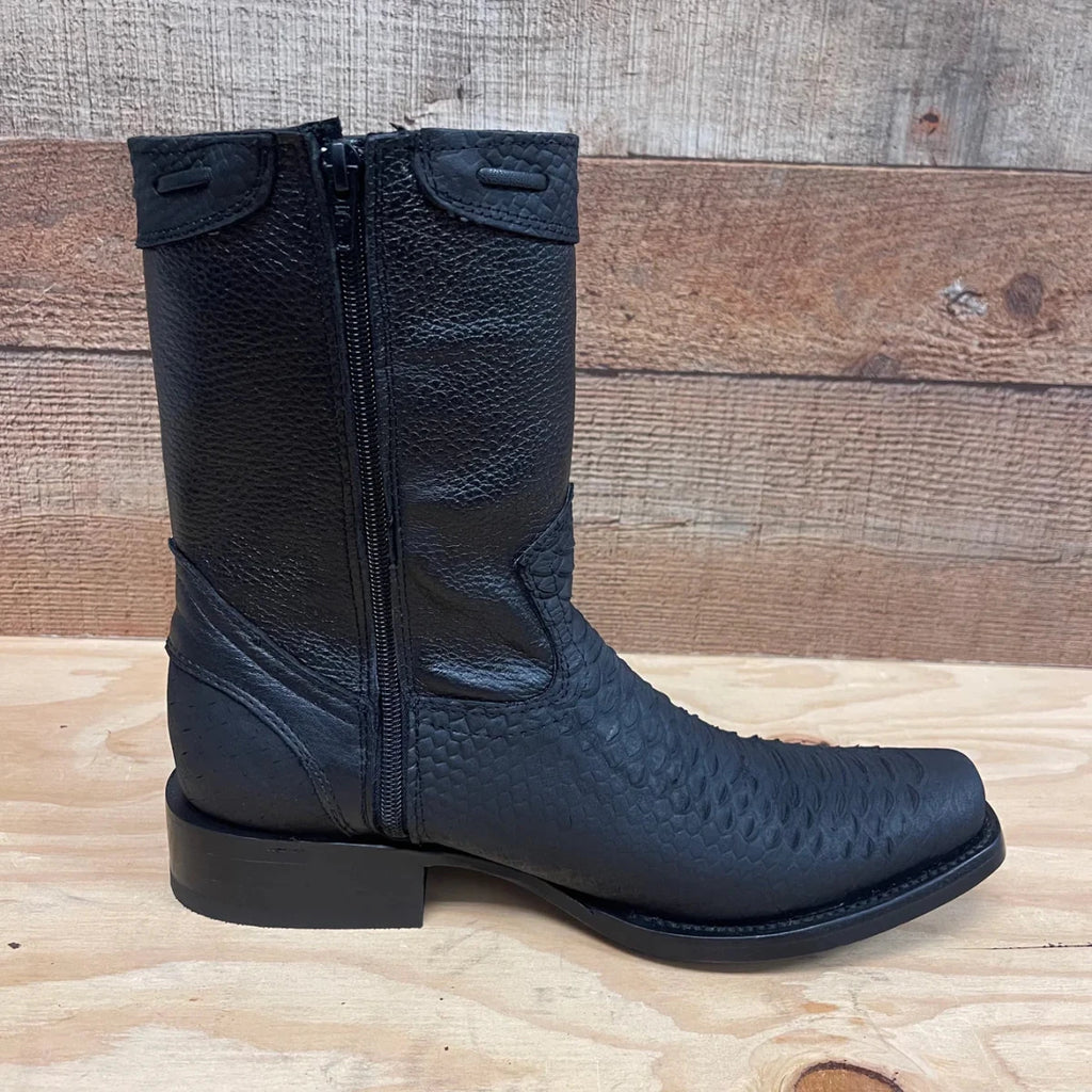 Men's Western Cowboy Side Zipper Genuine Leather with Phyton Print Dubai Toe Boots Est. 265 - OriginalWestern.com