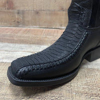 Men's Western Cowboy Side Zipper Genuine Leather with Phyton Print Est. 260 Black - OriginalWestern.com