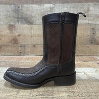 Men's Western Cowboy Side Zipper Genuine Leather with Phyton Print Est. 260 Brown - OriginalWestern.com