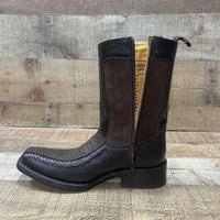 Men's Western Cowboy Side Zipper Genuine Leather with Phyton Print Est. 260 Brown - OriginalWestern.com