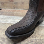Men's Western Cowboy Side Zipper Genuine Leather with Phyton Print Est. 260 Brown - OriginalWestern.com